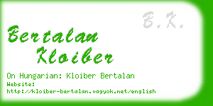 bertalan kloiber business card